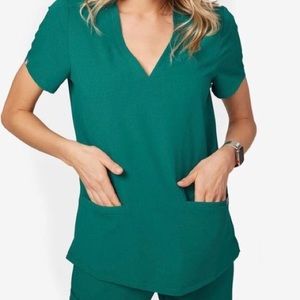 Green two pocket Figs Scrub Top